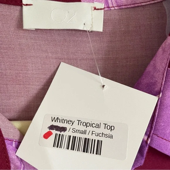 Q2 Whitney Tropical Oversized Floral Button Up Blouse Top In Fuchsia Siz… - Picture 6 of 15